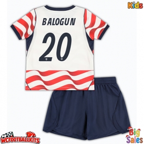 United States Folarin Balogun #20 Replica Home Stadium Kit for Kids World Cup 2026 Short Sleeve (+ pants)